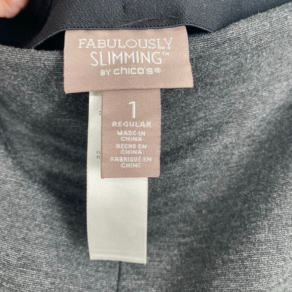 Chico’s Pants Women’s Medium Fabulously Slimming Gray Pull On Classic Mature - Picture 8 of 9